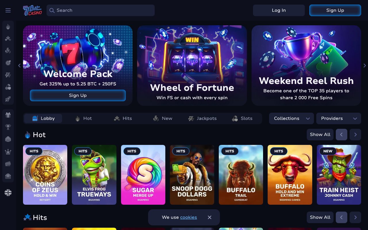7Bit Casino homepage screenshot